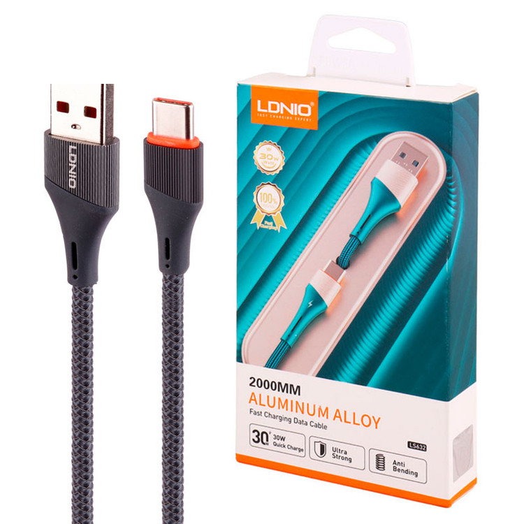 کابل تایپ سی فست شارژ 2 متری کنفی Ldnio LS632 30W (اورجینال)