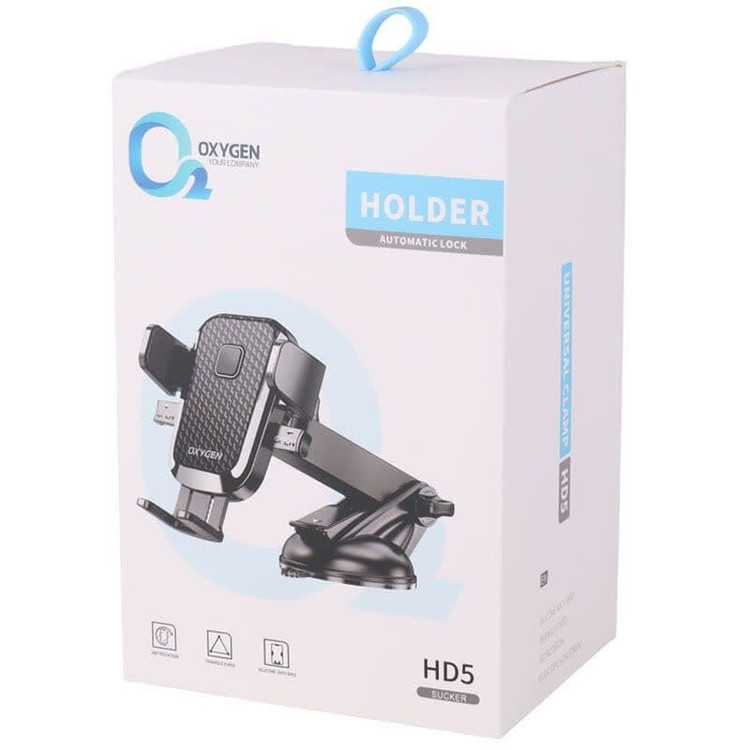 هولدر گوشی اکسیژن مدل HD5 | نگهدارنده تلسکوپی موبایل با چرخش ۳۶۰ درجه و پایه مکنده قوی