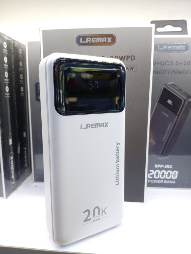 پاوربانک ریمکس ظرفیت 20000 میلی آمپر ساعت فست شارژ 22.5 وات