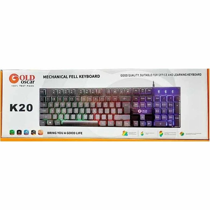 کیبرد با سیم گیمینگ گلد اسکار مدل K20