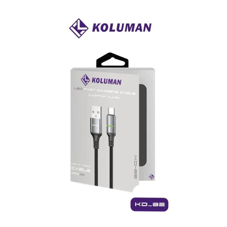 کابل اصلی شارژ کلومن KOLUMAN مدل KD-82 تایپ سی