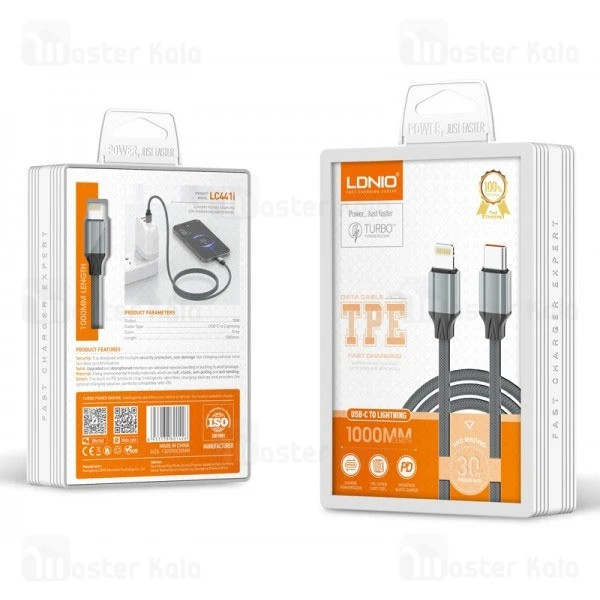 کابل اصلی شارژ تایپ سی به لایتنینگ الدینیو اورجینال مدل LDNIO LC441i