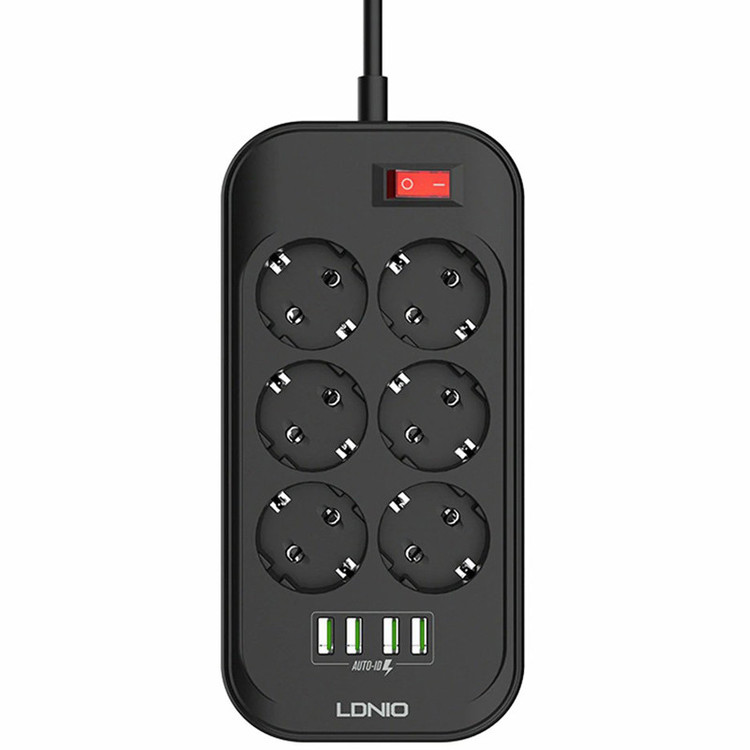 سه راهی برق الدینیو LDNIO اصلی 4 پرت usb
