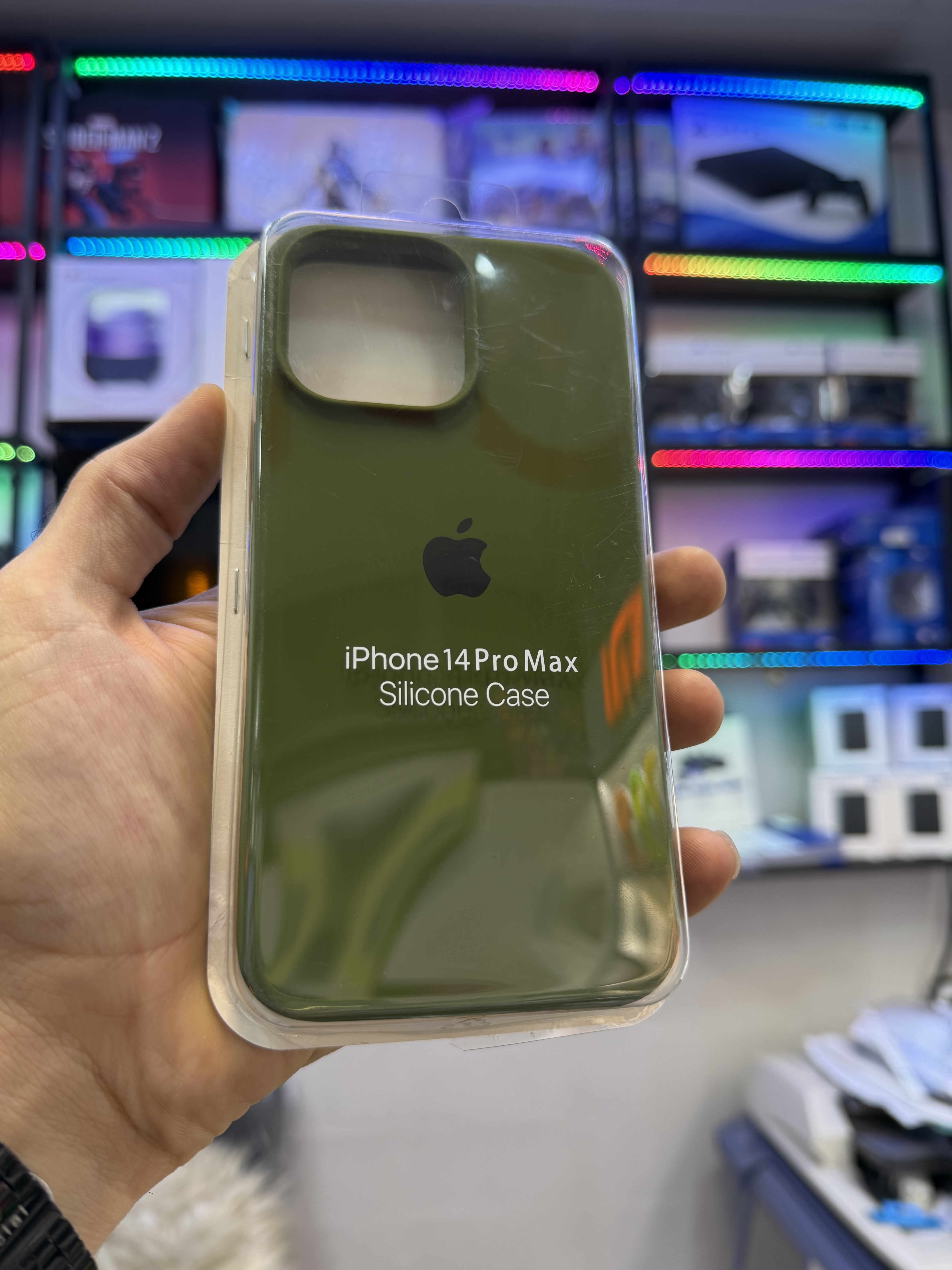 قاب محافظ سیلیکونی اورجینال ایفون 14پرو مکس رنگ سبز لجنی با ضمانت اصلی 14promax