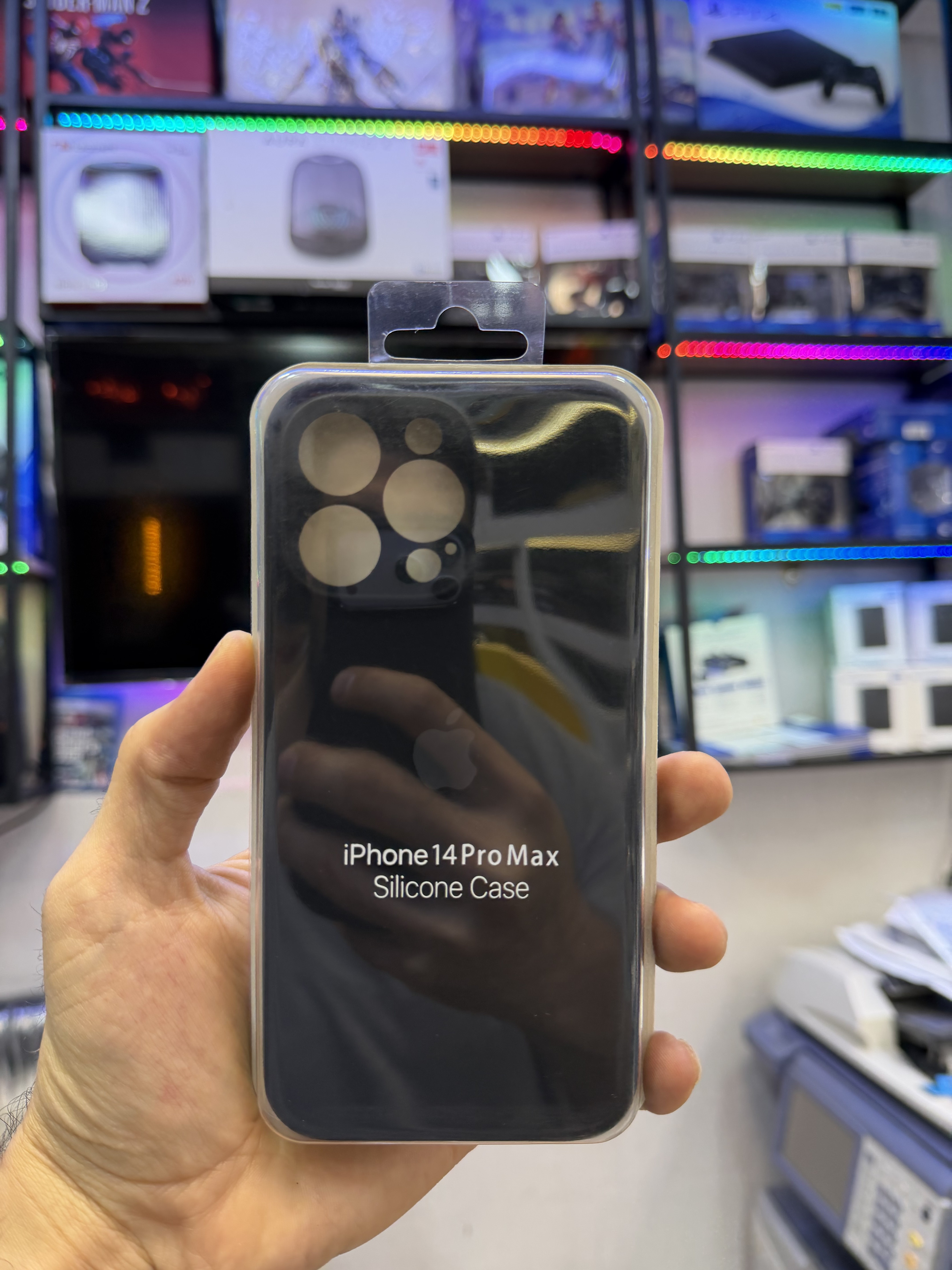 قاب محافظ سیلیکونی اورجینال ایفون 14پرو مکس رنگ مشکی 2 با ضمانت اصلی 14promax