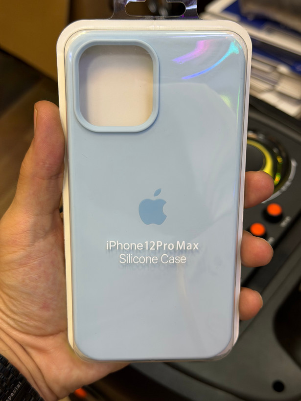 قاب محافظ سیلیکونی اورجینال ایفون 12پرو مکس رنگ آبی روشن با ضمانت اصلی 12pro max