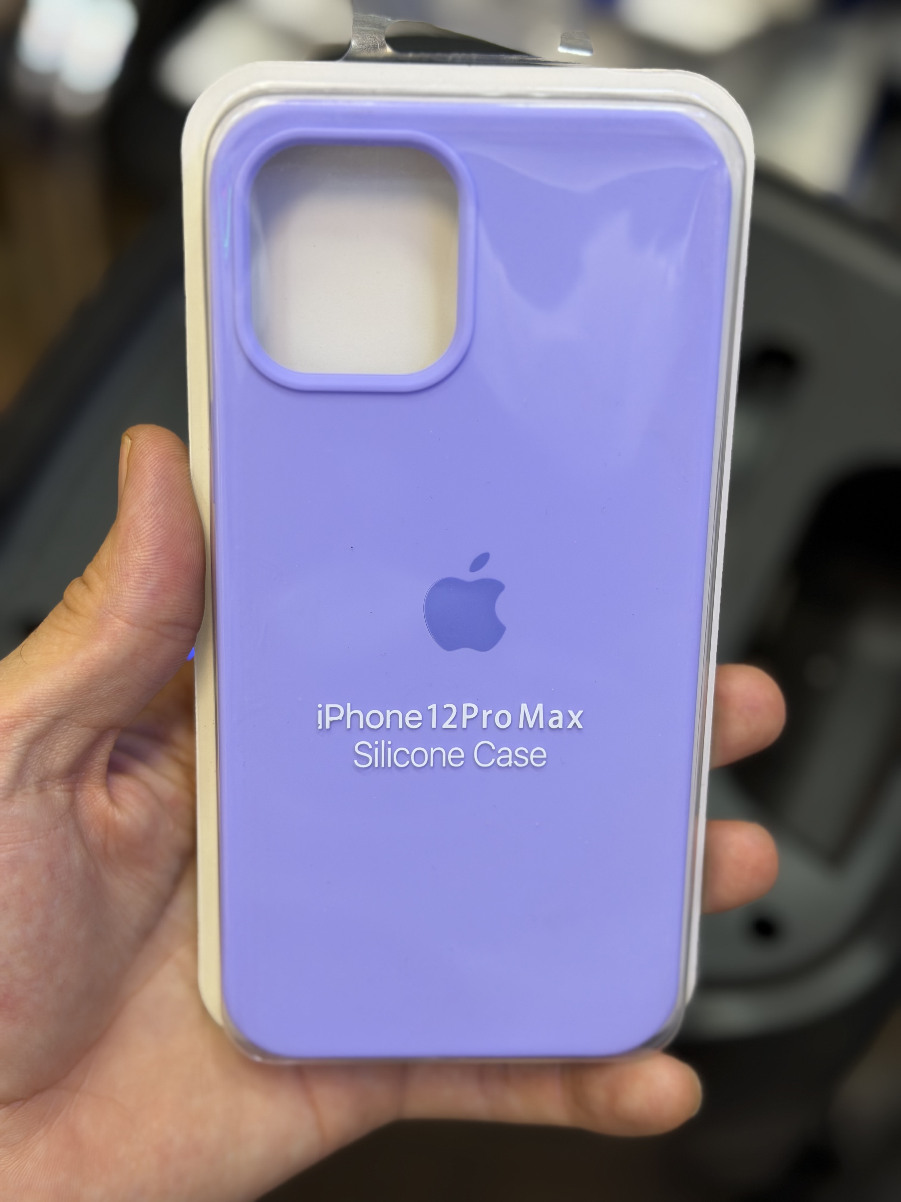 قاب محافظ سیلیکونی اورجینال ایفون 12پرو مکس رنگ یاسی با ضمانت اصلی 12pro max