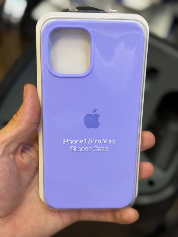 قاب محافظ سیلیکونی اورجینال ایفون 12پرو مکس رنگ یاسی با ضمانت اصلی 12pro max