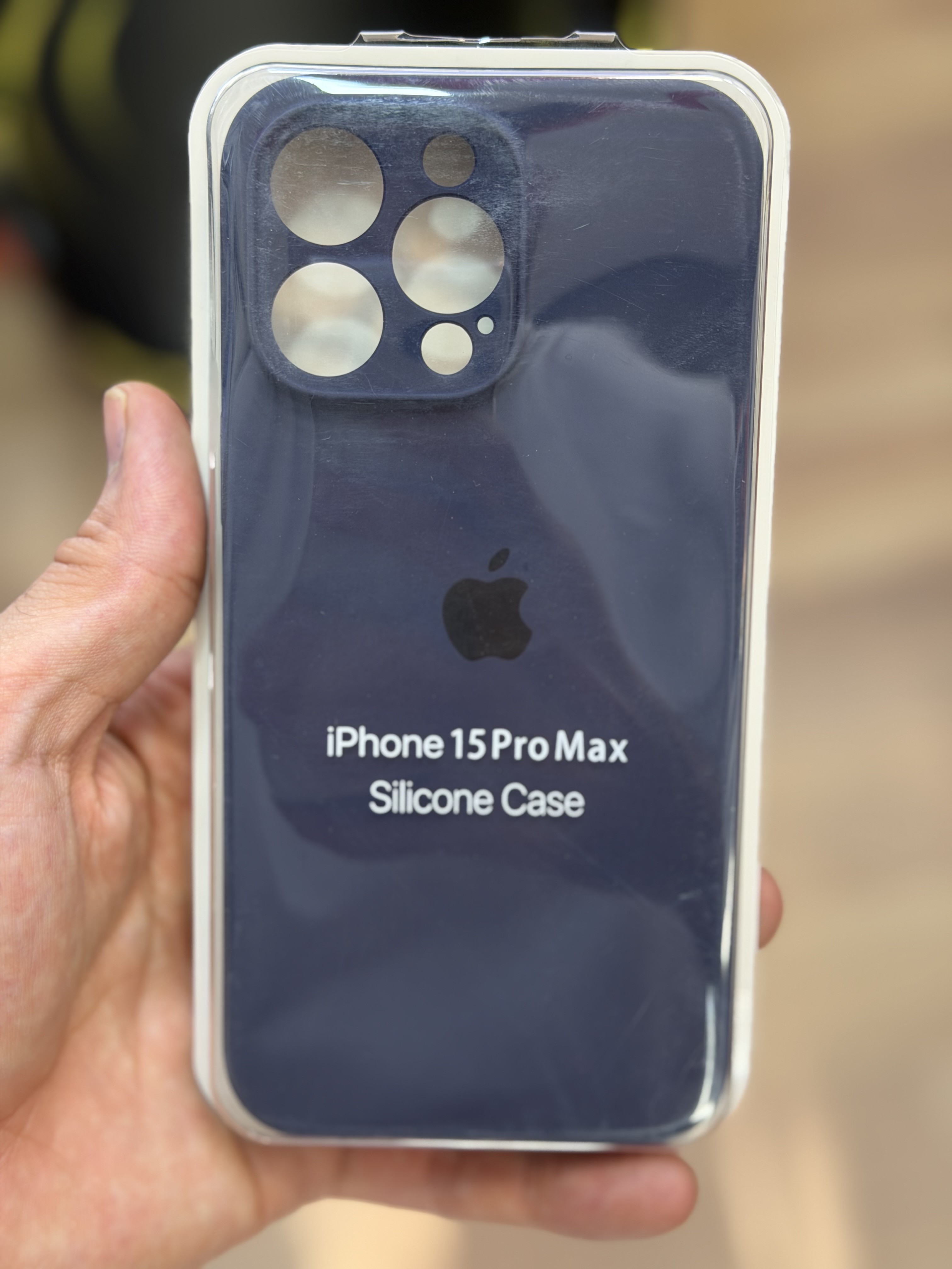 قاب محافظ سیلیکونی اورجینال ایفون 15پرو مکس رنگ سرمه ای ضمانت اصلی 15promax