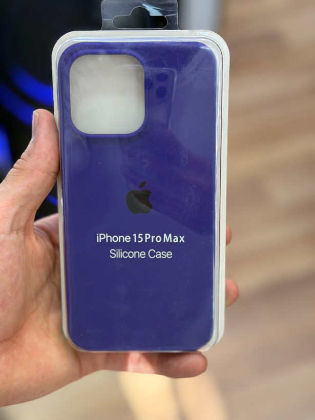 قاب محافظ سیلیکونی اورجینال ایفون 15پرو مکس رنگ بنفش ضمانت اصلی 15promax