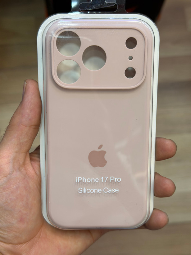قاب محافظ سیلیکونی اورجینال ایفون۱۷پرو رنگ صورتی روشن با ضمانت اصلی 17pro