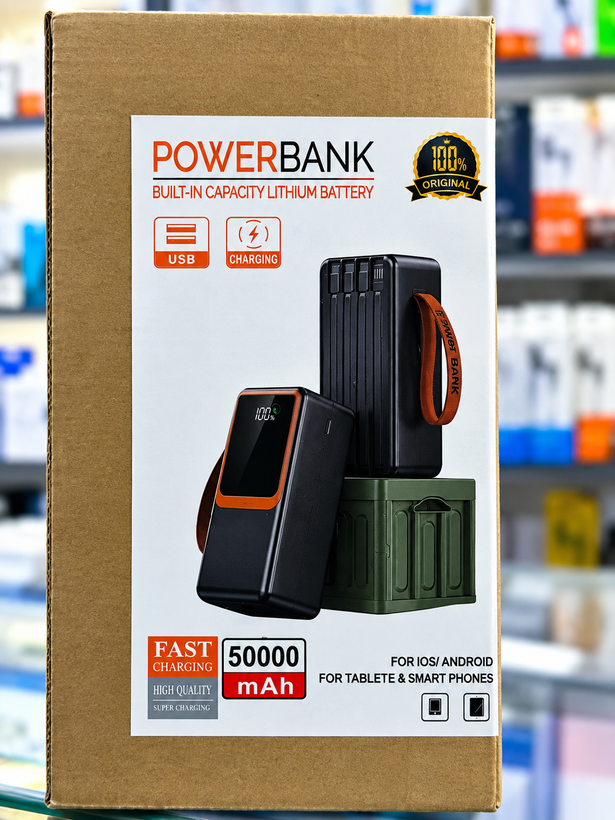 پاوربانک 50000 میلیآمپر ساعت با ۴ کابل سرخود