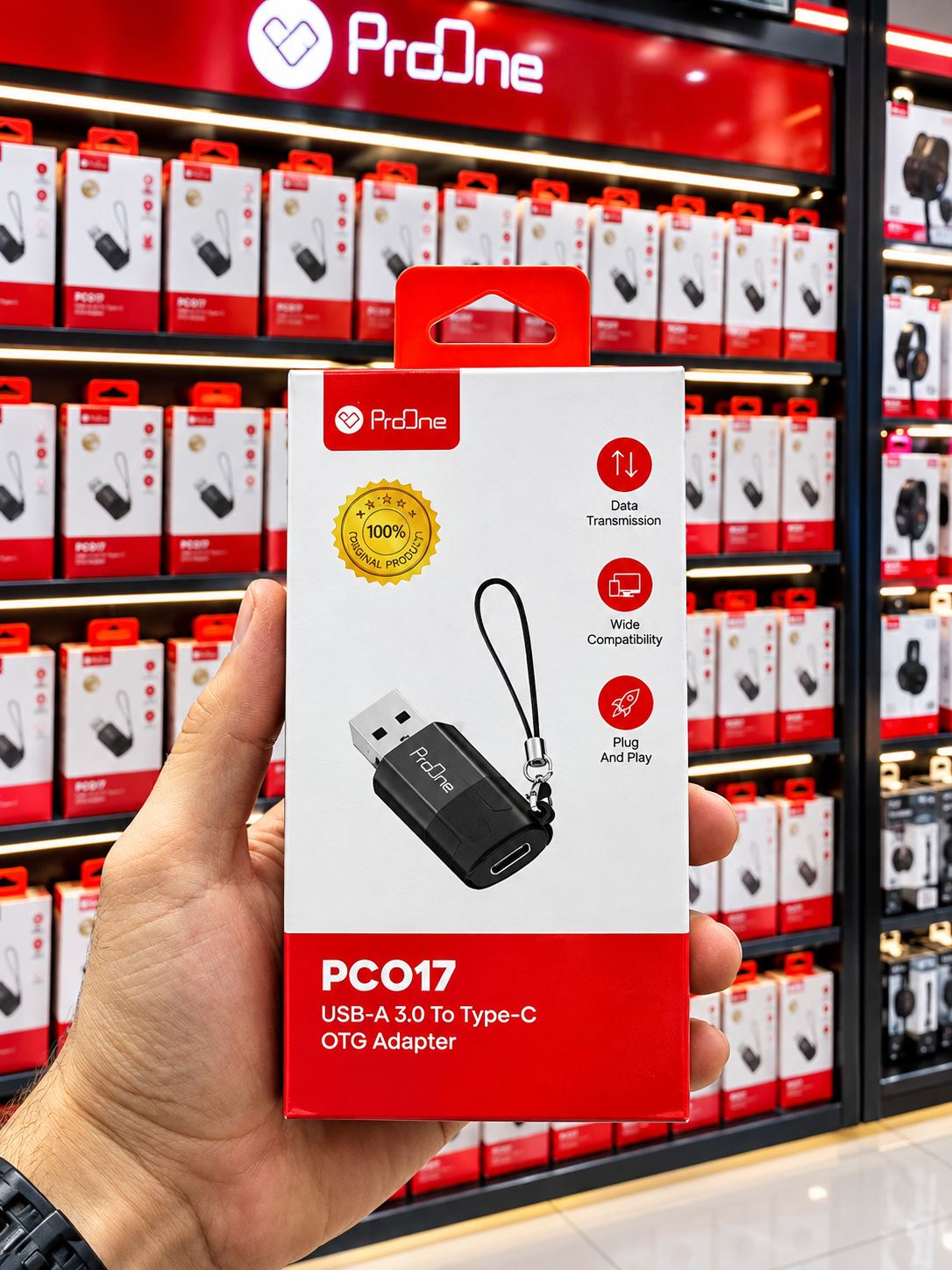 مبدل ProOne PC017 یک آداپتور USB-A 3.0 به Type-C