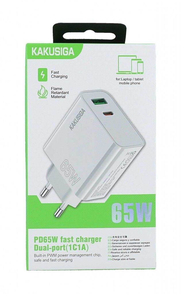 آداپتور شارژر KAKUSIGA 65w جنس اصلی شرکتی